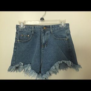Distressed Denim Shorts